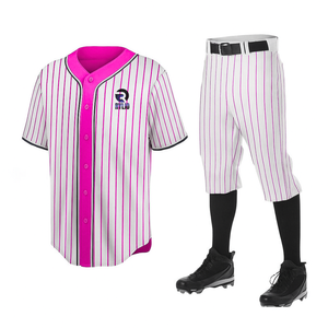 Breathable Baseball Uniform Set Custom Logo Baseball Jersey With <b>Elastic</b> Pants And <b>Belt</b> For Men Youth - Product Image 4