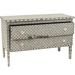 Tradebyd Meuble console décoratif en incrustation d'os avec tiroirs Meubles de rangement élégants pour maisons modernes - Product Image 2