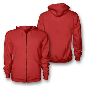 OME Service <b>Men's</b> Winter Fleece <b>Hoodies</b> <b>Red</b> Color Slim Fit Long Sleeve Zipper Up Washed Plain <b>Hoodies</b> For Adult - Product Image 1