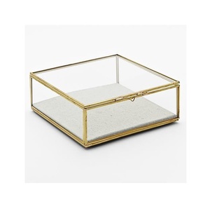 Home Accessories Jewelry <b>Box</b> Display Clear <b>Glass</b> Case Organizers Tissue <b>Box</b> Brass Jewelry <b>Glass</b> <b>Box</b> Manufacturer in India - Product Image 2
