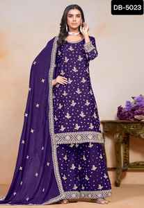 Robes pour femmes vêtements indiens pakistanais pakistanais Salwar kameez robes de soirée pour femmes broderie dentelle bordure Dupatta ensemble - Product Image 4