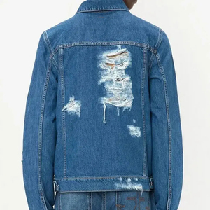 Top Selling OEM Custom Men Denim <b>Jean</b> Jacket Women Casual Long Sleeve Button <b>Up</b> Distressed <b>Jean</b> Jacket for Women - Product Image 4