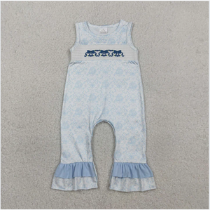SR3843 Romper Azul con Lazos de Flores para Bebés Niñas - Product Image 4