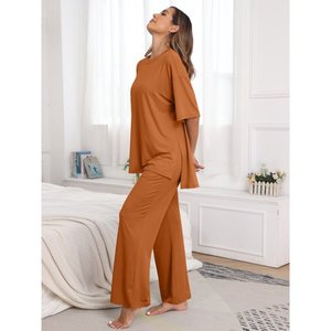 Ensemble de vêtements de sport courts d'été pour femmes à épaules tombantes Hit Color Two Pieces Fitness Yoga Set Breathable Quick Dry Tennis Wear Female - Product Image 4