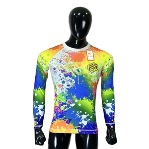 Rash Guard de artes marciales MMA para hombres, impresión digital para hombres, crea tu propio protector de erupción que absorbe la humedad completamente sublimado - Product Image 1
