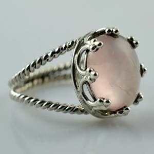 Anillo Boho con Piedra de Nacimiento de Enero, Hecho a Mano en Plata de Ley 925 con Cristal Ovalado de Cuarzo Rosa, Regalo de Cumpleaños Perfecto para Ella - Product Image 6