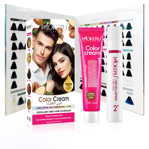 MOKERU 60ml*2 Crema de Coloración Capilar 1:1 Mezcla Cobertura Duradera <span class=keywords><strong>Tinte</strong></span> para Cabello Blanco Sin Amoníaco Color Rojo <span class=keywords><strong>Borgoña</strong></span> - Product Image 1