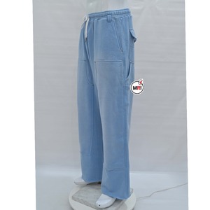 Vente en gros de pantalons de jogging à jambe large confortables et décontractés avec plusieurs poches au genou 100% coton à la mode avec logo personnalisé - Product Image 6