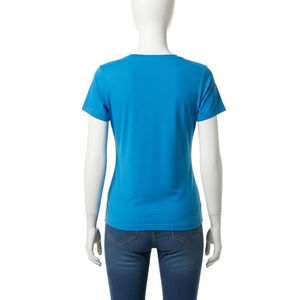 T-shirts à col rond en jersey de polyester respirant pour femmes, tissu extensible doux, vêtements décontractés, vêtements d'été, haut tendance pour femmes - Product Image 3