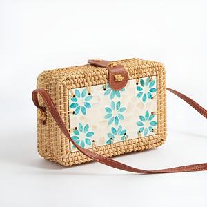 Bolsos de mimbre para mujer, accesorios de gran calidad, ratán natural, nácar, bolsos de mano. - Product Image 3