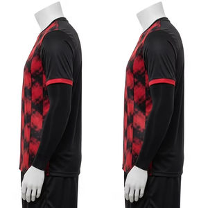 Jersey de fútbol transpirable con cuello redondo para adultos, tela de poliéster, ropa deportiva ligera de secado rápido, uniforme de equipo de entrenamiento de fútbol - Product Image 2
