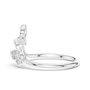 Bague papillon en diamant de laboratoire de 0,102 ct pour femmes, clarté VVS-VS EF, or 18 carats, 14 carats, 10 carats et argent 925, rose, jaune - Product Image 6