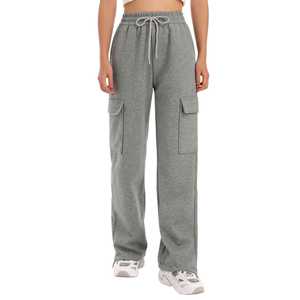 Custom Logo Sweatpants <b>Cargo</b> <b>Pants</b> <b>Women</b> Joggers Workout Running Sweat <b>Pants</b> 100% Cotton <b>Baggy</b> Oversized Trousers For <b>Women</b> - Product Image 3