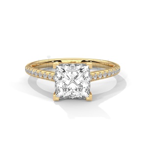 Boda 14 Kt Oro Blanco Boda Solitario Diamante Anillo con Moissanite Fancy Pear Cut Diamond en Vvs Clarity Def Color - Product Image 1