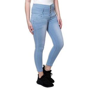 Nouveauté Pantalon en denim taille moyenne pour femme, coupe ajustée confortable, parfait pour un usage décontracté, respirant, pour le quotidien ou les voyages - Product Image 3