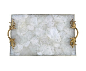 Plateau de service en agate naturelle, plateau de luxe en pierres précieuses pour la décoration de la maison, plateau en agate fait main, plateau de service en pierre naturelle, plateau de mariage - Product Image 1