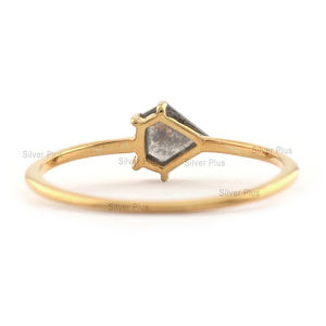 Meilleure bague en diamant avec sel et poivre véritable Bague de fiançailles en poivre14K Gold Fancy Diamond Ring Prong Set BandProductible in10k/18k - Product Image 2