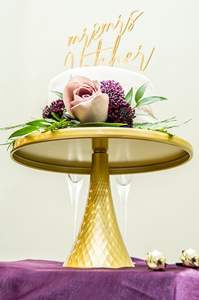 Luxury Sleek Gold Metal Cake Stand Elegant Stylish Round Dessert Display Stand for Wedding Party Hotel <b>Buffet</b> Bakery Counter - Product Image 4