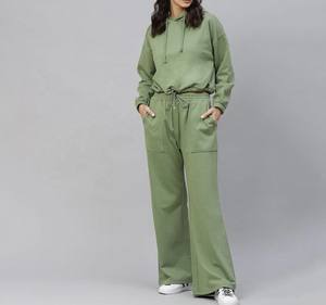 Ensemble de survêtement décontracté pour femmes de haute qualité, taille XL, logo personnalisé, sweat-shirt à capuche pour la course à pied avec pantalon de survêtement évasé, jogging, ensembles deux pièces - Product Image 2