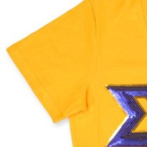Sigma Gamma Rho sgrho เสื้อปักเลื่อมทองผ้าฝ้ายมีตัวอักษรกรีกปักและแขนพิมพ์โลโก้เสื้อผ้าชมรม - Product Image 6