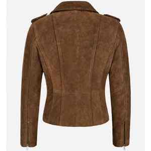 Chaqueta de Cuero de Gamuza Clásica para Mujer, Estilo Motero con Cierre, Moda Europea y Americana - Product Image 4