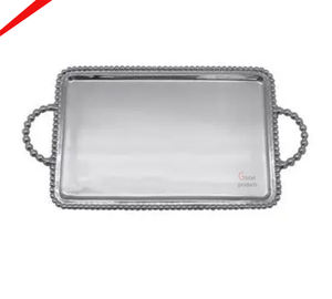 Hermosa bandeja de servicio con acabado plateado para hoteles y restaurantes - Product Image 2