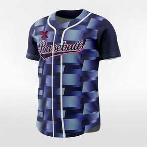 Factory Direct Men's <b>Baseball</b> Jersey Sublimation Print Denim Custom Logo Available - Product Image 4