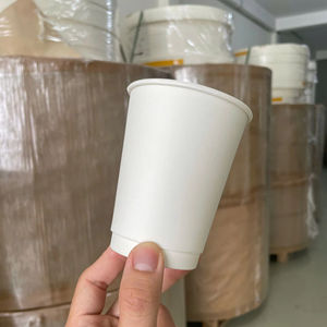 Vaso de Papel Desechable de Pared Simple con Recubrimiento de PE y Logotipo Personalizado GREEN NEST para Bebidas de Cafetería y para Llevar - Product Image 1