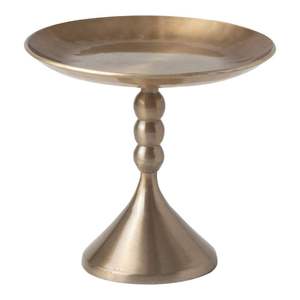 Bol de service en métal finition or antique sur piétement pour table à manger - Décoration haut de gamme pour mariages et fêtes - Product Image 4