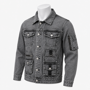 Chaqueta de Lona Vaquera para Hombre 2026 de Alta Calidad a Precio Mayorista, Ecológica, Reversible, Vintage, Lavado a la Piedra, Transpirable y Económica - Product Image 2