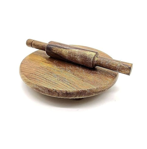 Ensemble de chakla en bois, fabricant de roti pour la maison et la cuisine, rouleau à pâtisserie en bois naturel et planche à chapati, fabricant de pain plat traditionnel - Product Image 4