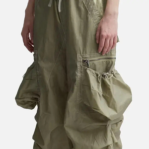 Custom Men's Lightweight 100% Nylon Track <b>Pants</b> High Waist Pocket <b>Parachute</b> Sweat Trousers Double Waist - Product Image 4