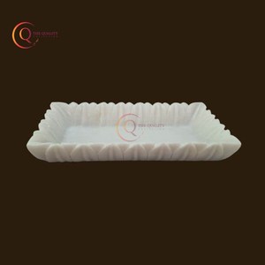 Bandeja para servir postres de comida de mármol Natural de diseño único clásico, artículo decorativo Chapado en utensilios de cocina y hogar para servidor de comida de hoteles - Product Image 5