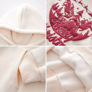 Sudadera con Estampado Puff, Ropa Urbana, Estilo Holgado, Tejido Grueso, Unisex, Estilo Relajado, Costuras Duraderas, Ropa de Invierno, Comodidad Suave - Product Image 3