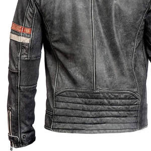 Chaquetas de hombre de calidad superior Chaqueta de cuero de vaca real desgastada personalizada de Estilo Vintage para hombre - Product Image 4