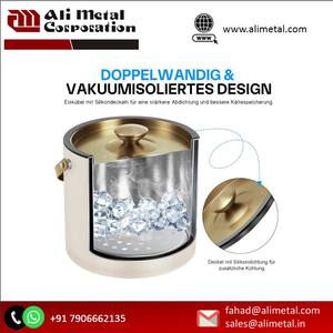 Cubo de hielo de metal hecho a mano con tamaño y forma personalizables con diseño único para bodas-Cerveza de vino específica para enfriamiento de champán - Product Image 3