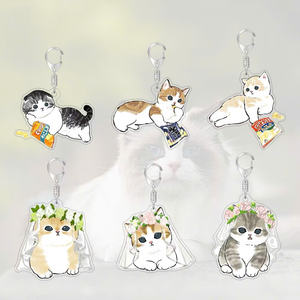 Adorable Anime <b>Cat</b> Shaped Keychain Toys Cute Mica Creative Designs Keychains Accessories - Product Image 3