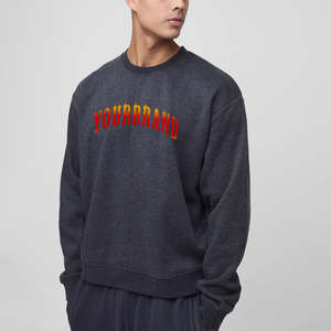 Sweat-shirts pour hommes à col rond et épaules tombantes, couleur unie, vente en gros, personnalisables, tissu 100% coton, grammage lourd, sweat-shirt surdimensionné - Product Image 1