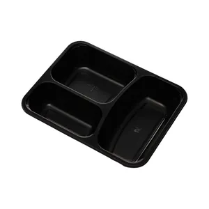 HSQY Hochschalter Mikrowellenherd CPET schwarz und weißes Tray Tiefkühlverpackung Mittagessenbox individueller Plastik-CPET-Lebensmitteltray Behälter