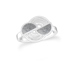 Anillos de Plata de Ley 925 de Alta Calidad con Meteorito, Engaste de Bisel Semicircular, Lujosos, Hechos a Mano, Modernos para Mujer, para Bodas y Fiestas - Product Image 1