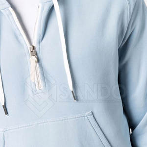 Meilleure vente au prix de gros Sweats à capuche décontractés à demi-fermeture éclair pour hommes nouveau design Collection hiver Sweats à capuche basiques en coton mélangé quantité minimale de commande bas - Product Image 6