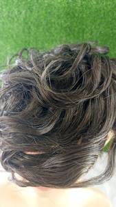 Système de remplacement droit Remy indien noir naturel 90%-120% densité régulière Mono technique attachée à la main droite/gauche/CENTRE toupet - Product Image 2