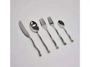 Juego de cubiertos de plata premium, elegantes cubiertos de acero inoxidable para cenas de lujo, bodas, restaurantes y uso doméstico. - Product Image 6