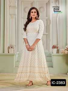 Nuevo patrón de estilo moderno Kurtis cortos para ropa informal y ropa de oficina simple Heavy Rayon Kurtis Collection para mujeres usan vestidos - Product Image 4