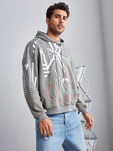 100% coton sweat à capuche d'hiver hommes unisexe coupe régulière Logo personnalisé blanc pull polaire lourd - Product Image 4