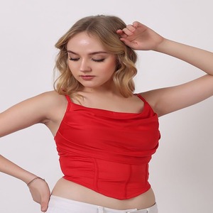 2025 tendance femmes rouge Corset haut sangle personnalisée col bénitier conception Sexy mode sangle arrière conception haut de l'Inde - Product Image 1