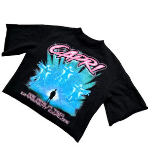 Fabricant personnalisé poids lourd 100% coton 250 Gsm T-shirt court surdimensionné Boxy à épaules tombantes en détresse solide style décontracté - Product Image 2