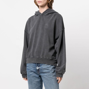 100% Cotton French Terry 380g Oversized Pullover Hoodie <b>Sweatshirt</b> Plus Size Ladies Sport Loose Winter Breathable Quick Dry - Product Image 5