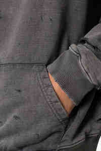 Sweat-shirt à capuche zippé Streetwear de qualité imprimé de logo personnalisé 100% coton 400gsm Vintage Double couche lavage à l'acide soleil délavé en détresse unisexe - Product Image 6