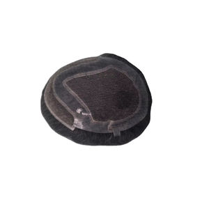 Perruque en cheveux humains vierges Remy indiens, toupet, vague naturelle, trame unique pour prothèse capillaire en dentelle Taz - Product Image 2